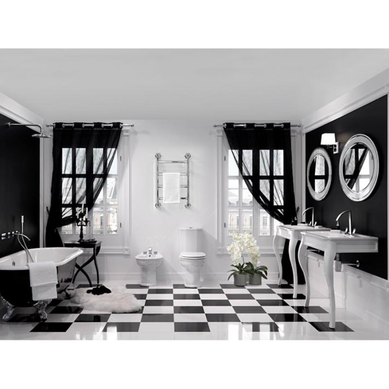 Black white bathroom