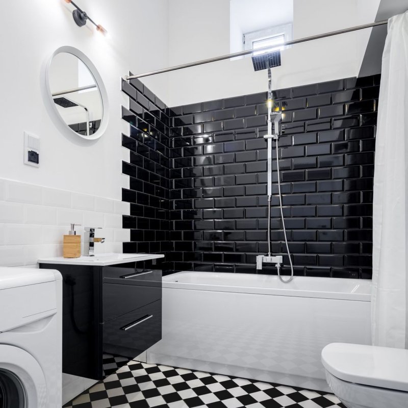 Black white bathroom