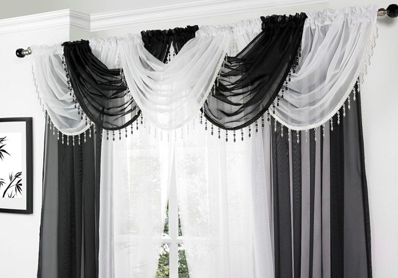 Black white curtains