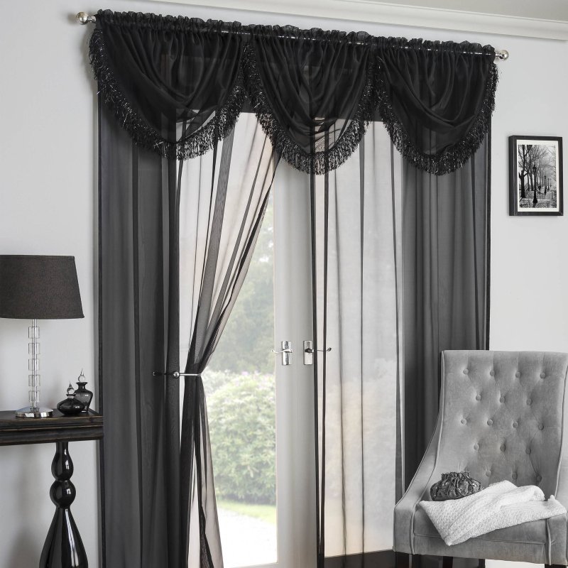 Black white curtains