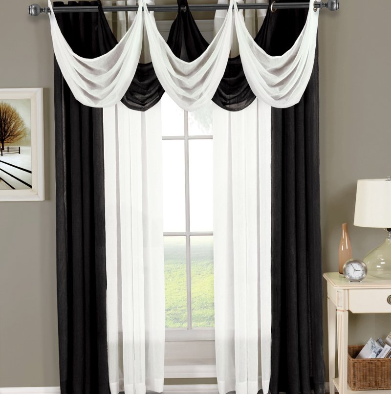 Black white curtains