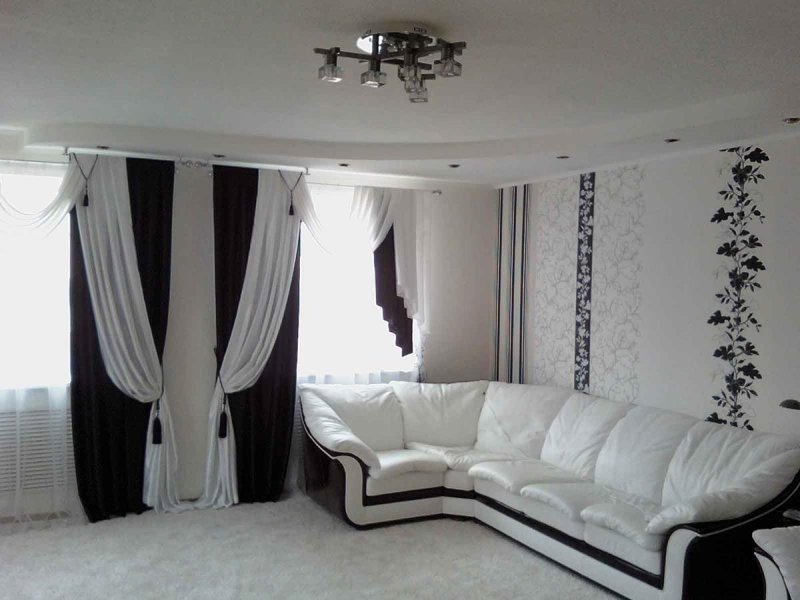 Curtains for black and white living room