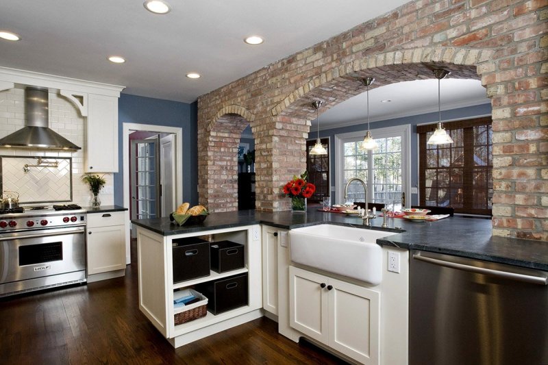 Brick arch in the interior