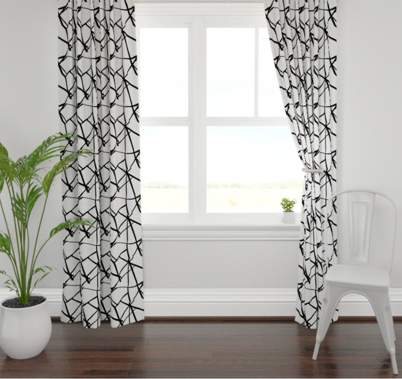 Curtains Black White