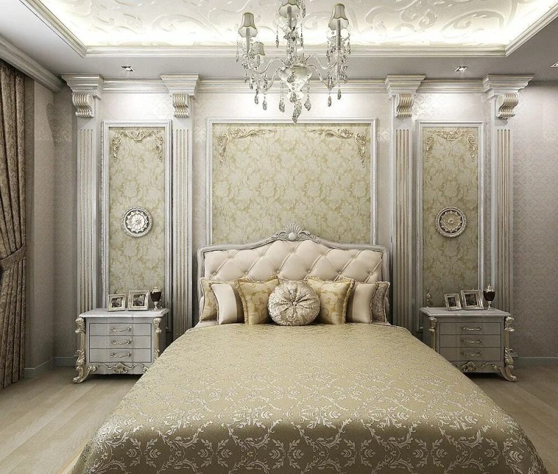 The classic interior of the bedroom