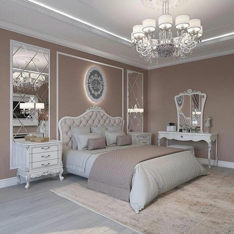 Classical style bedroom in light colors