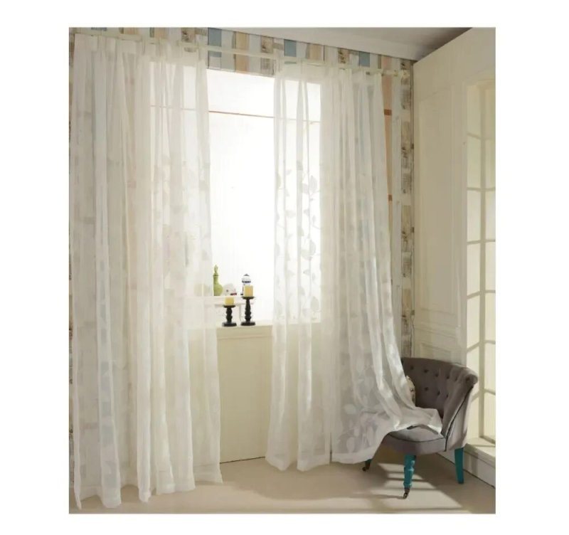 Linen tulle in the bedroom