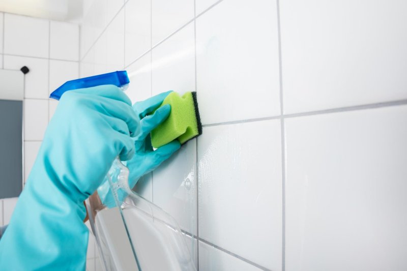 Cleaning the bathroom