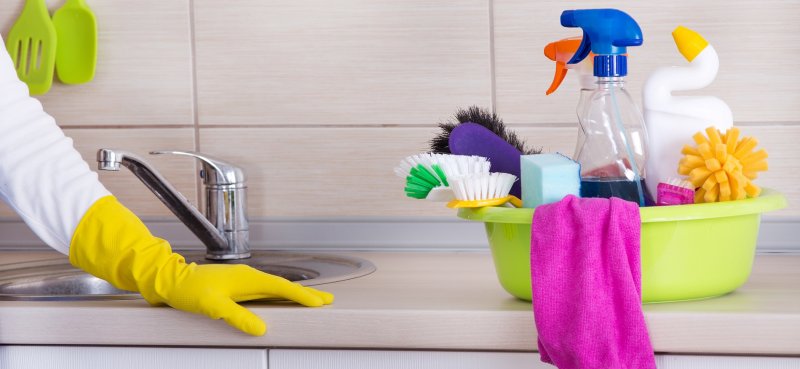 Cleaning in the kitchen