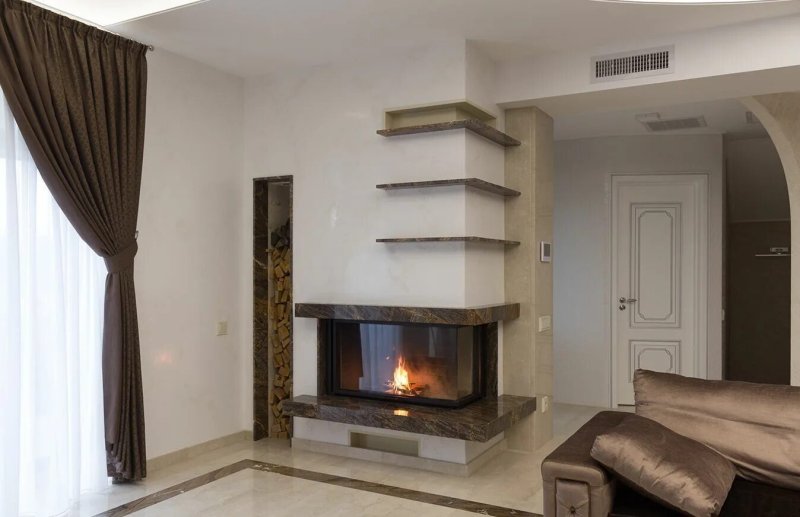 Corner fireplace