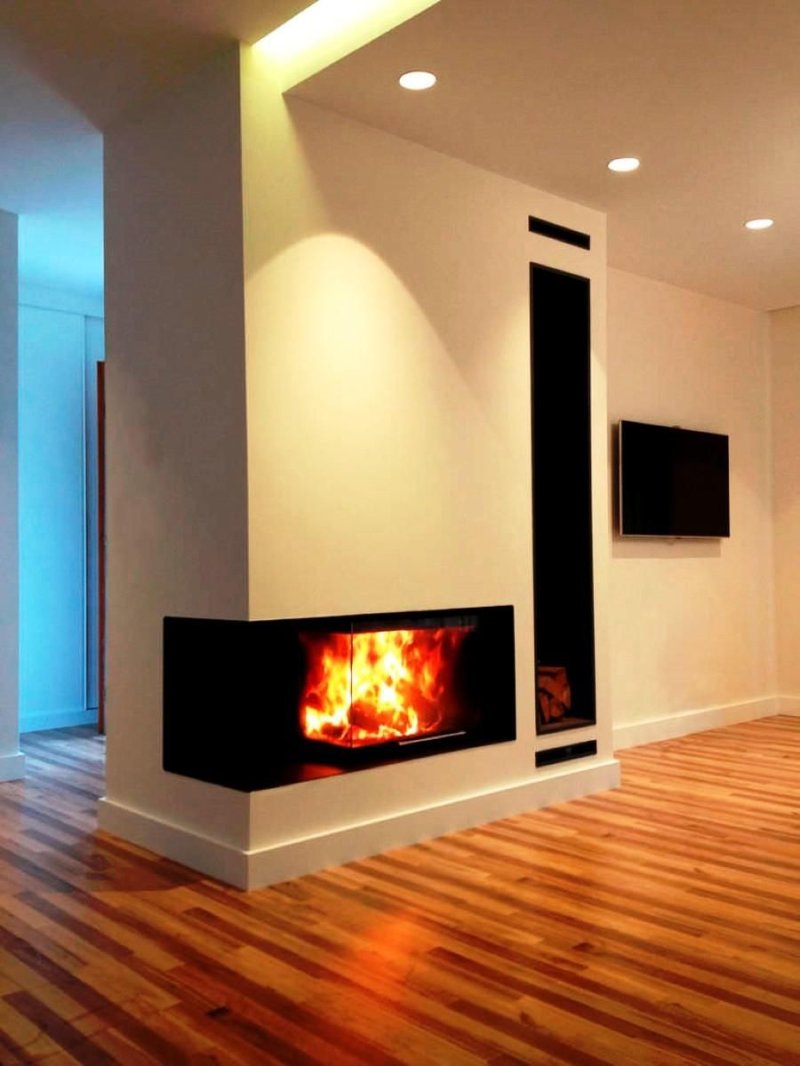 Fireplace in a modern interior