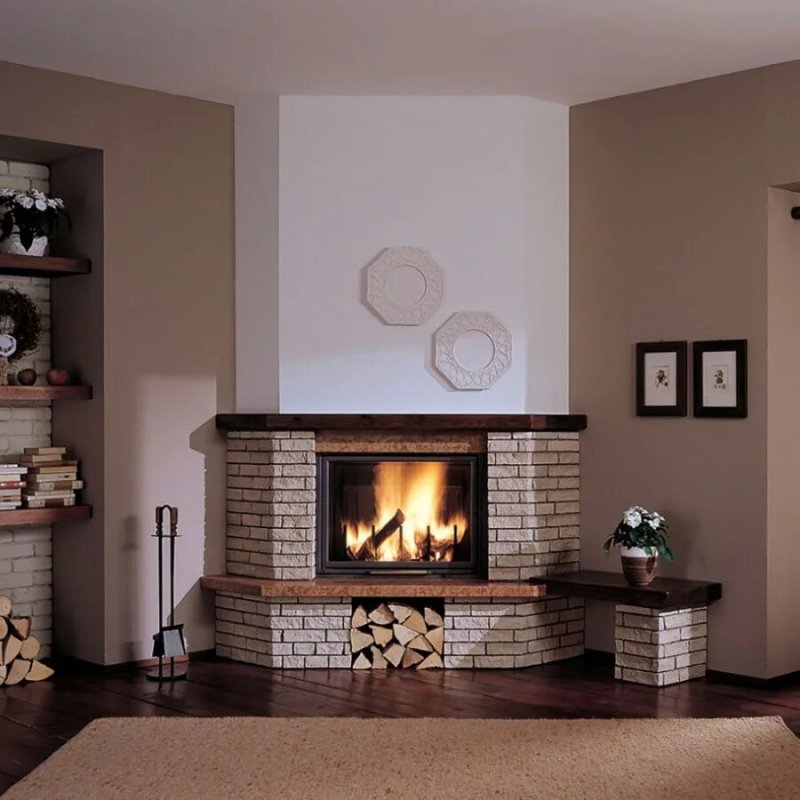 Corner fireplace