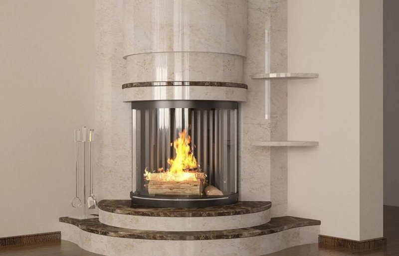 Corner fireplace firebox