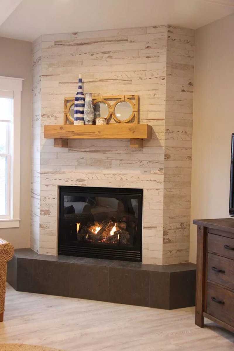 Fireplace decoration in a modern style