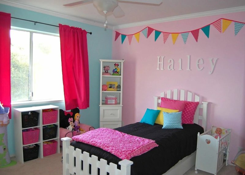 Pink blue children's room