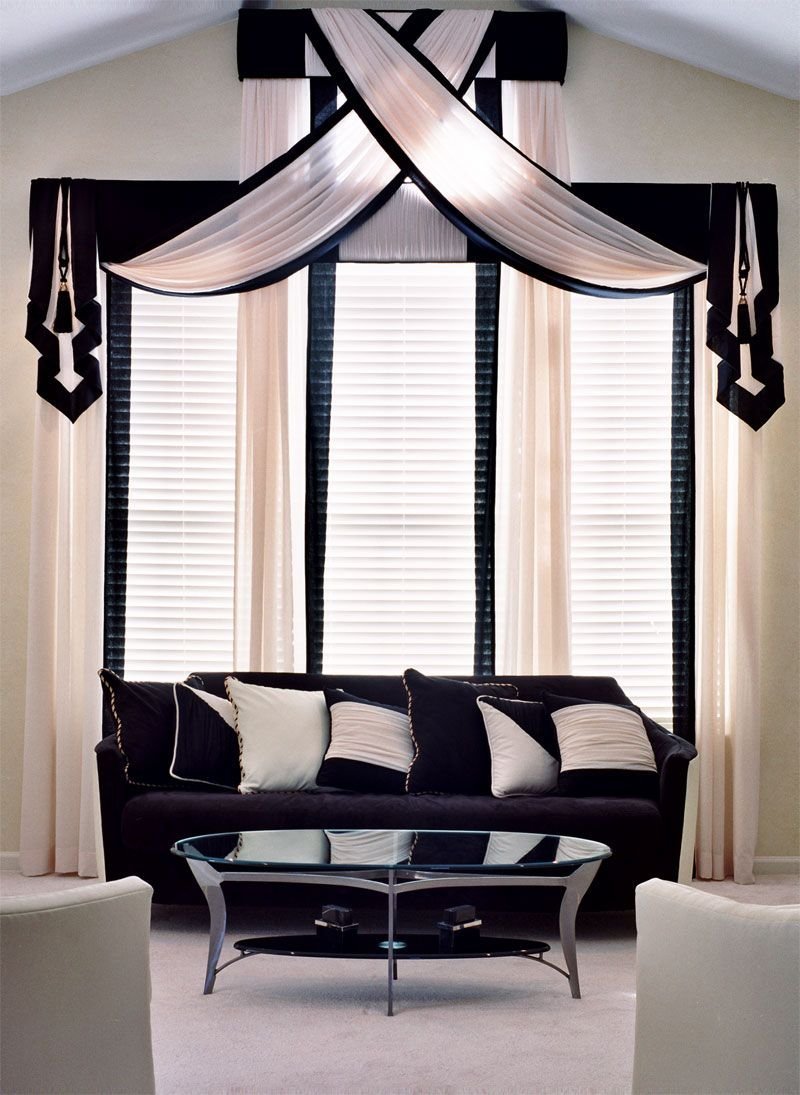 Living room curtains in a modern style