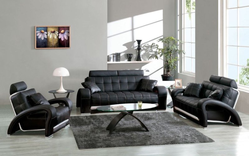 Leather furniture in the interior