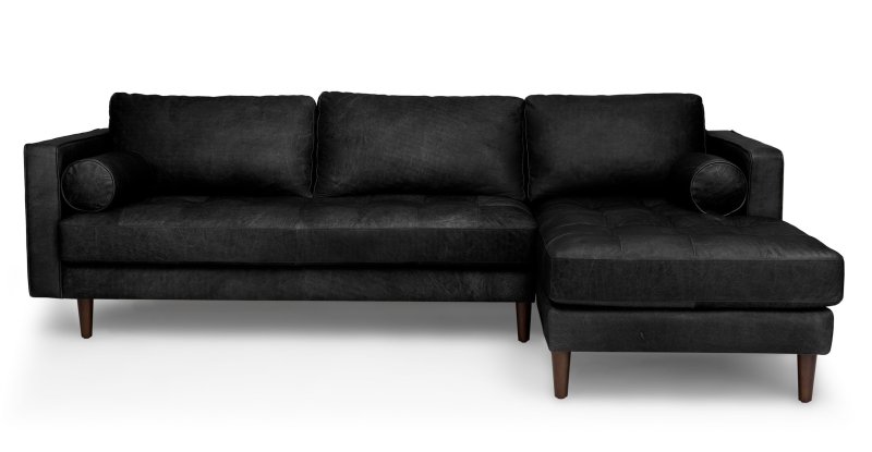 The sofa is black