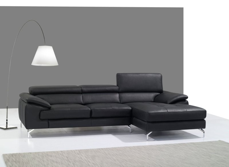 Black leather sofa