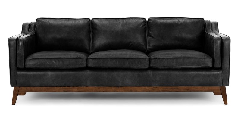 Black leather sofa