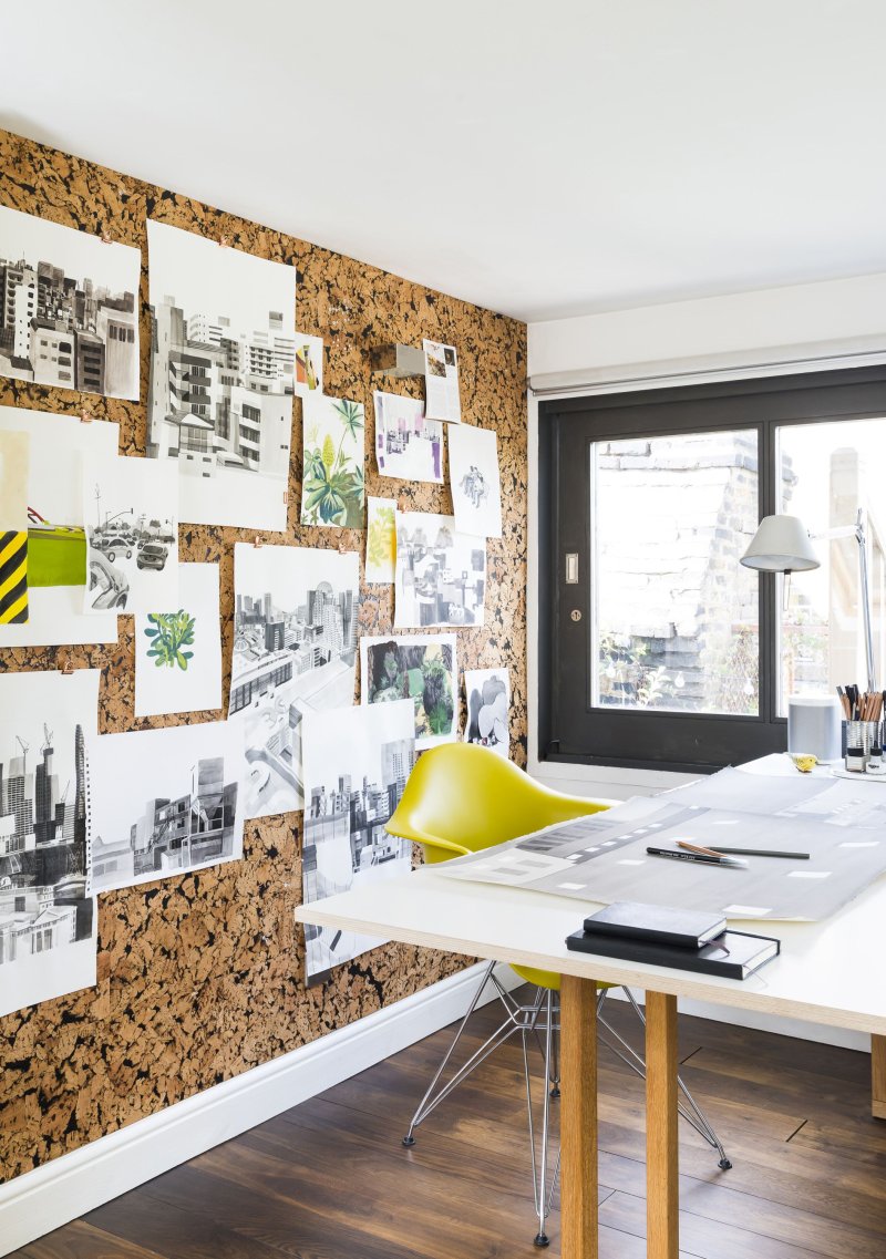 Cork board in the interior