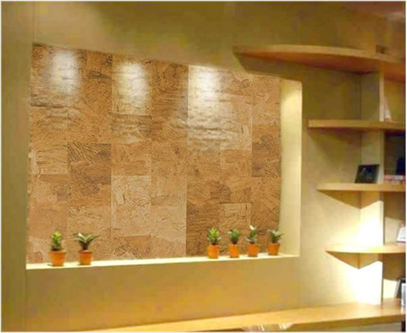 Cork wall in the interior