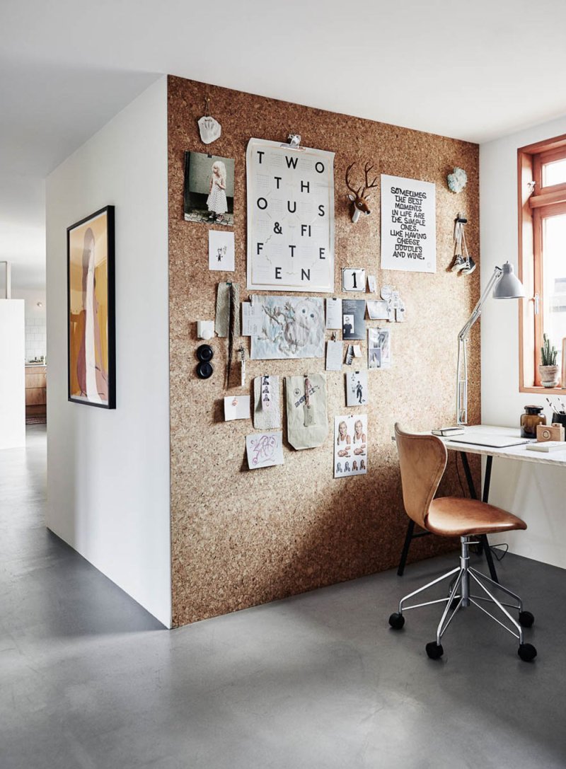 Cork board in the interior