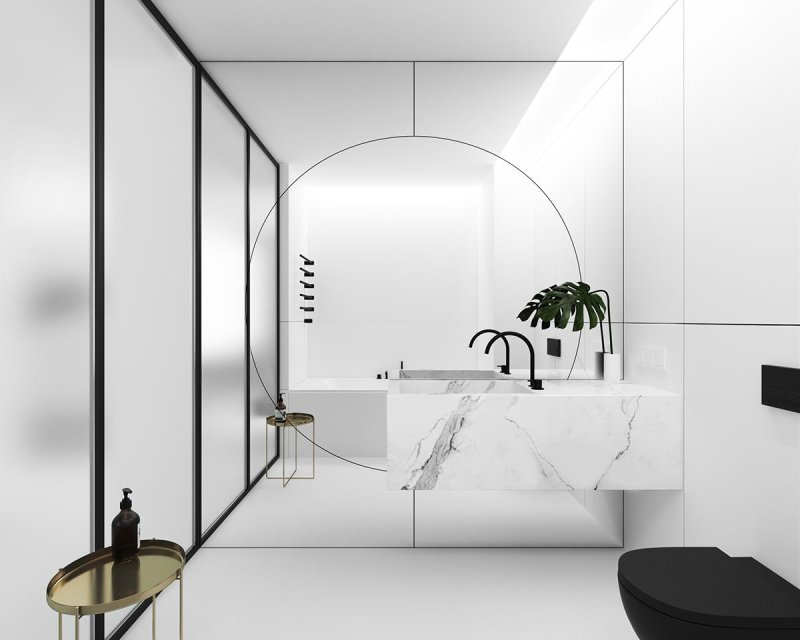 Bathroom in the style of minimalism