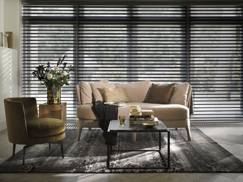 Dark blinds in the interior