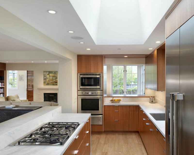 Modern kitchen in the ceiling