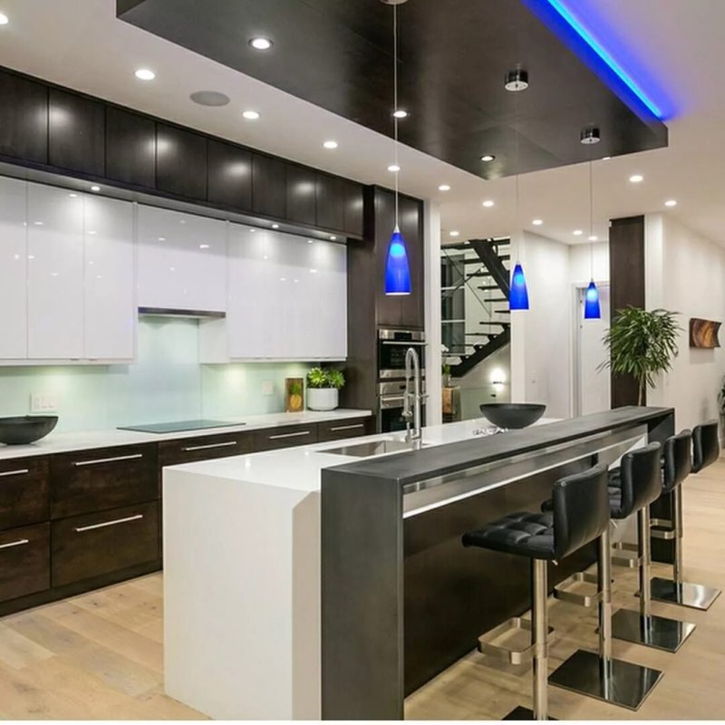 The interior of the kitchen is modern