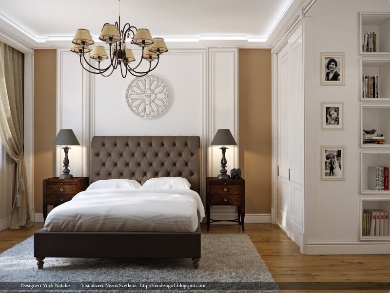 Bedroom in a modern classic style