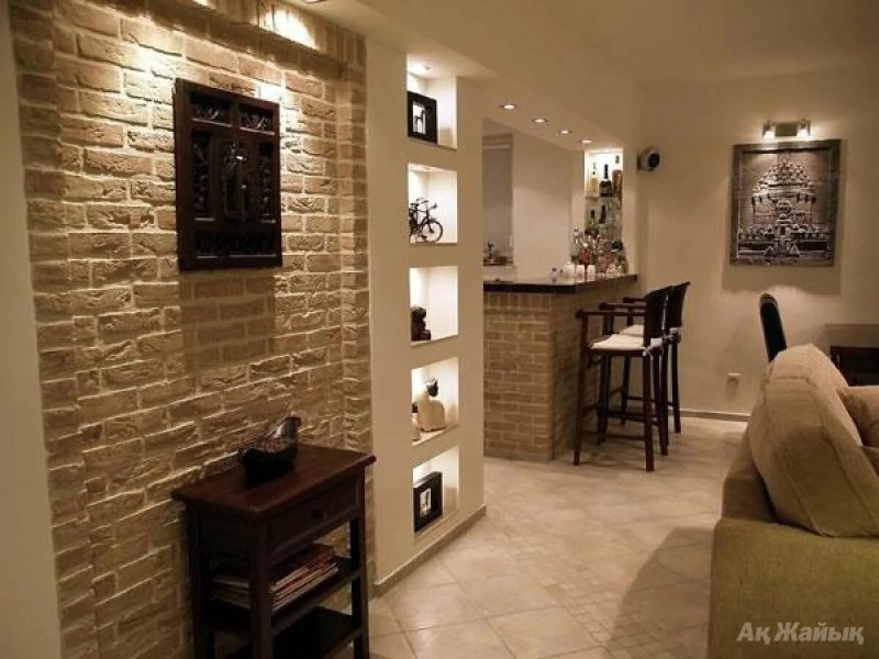 Gypsum brick in the interior