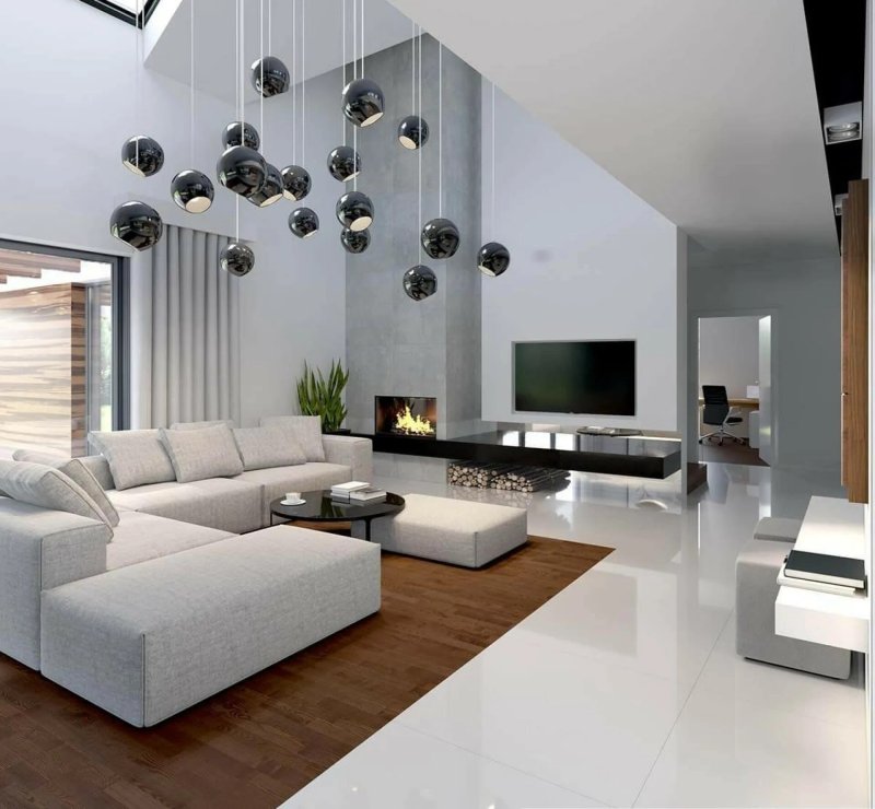 Living room in the house in a modern style