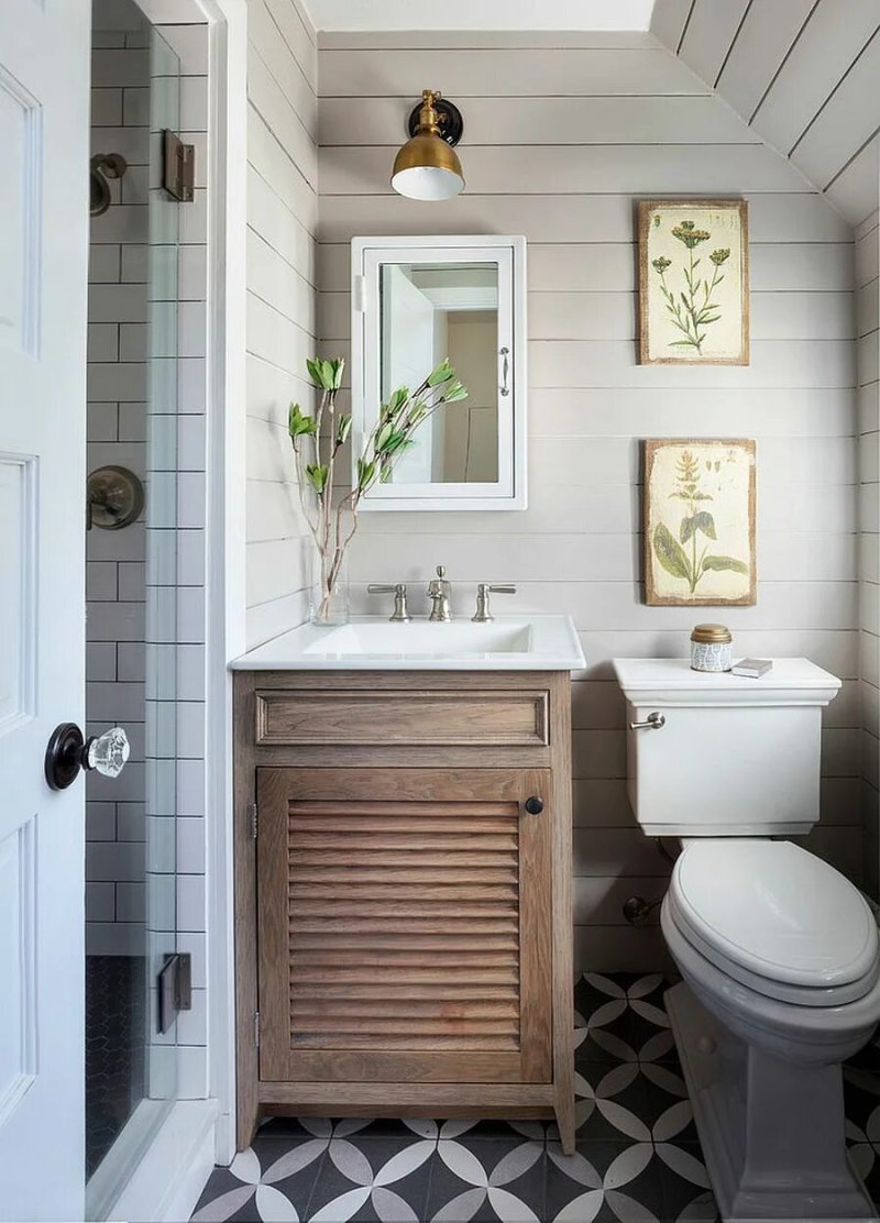 Bathroom in the style of country