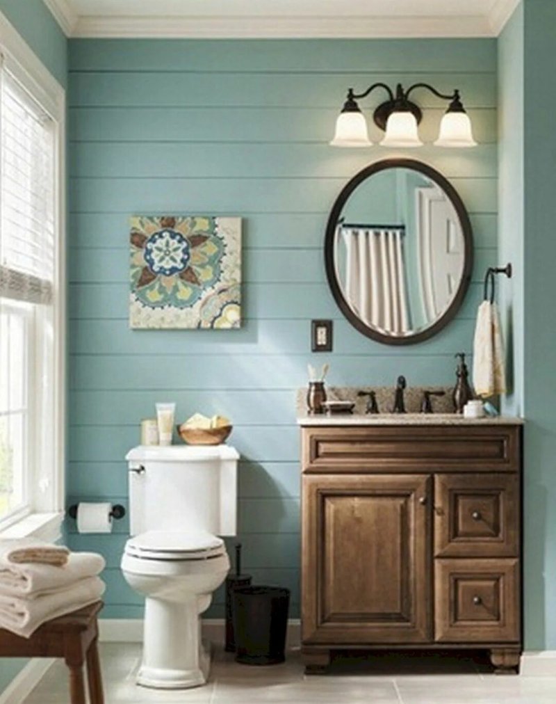 Bathroom with painted walls