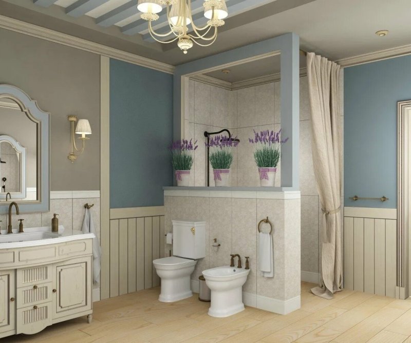 Bathroom in the style of Provence 3kv.m