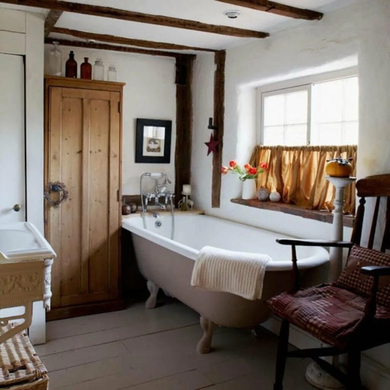 Bathroom in the style of country