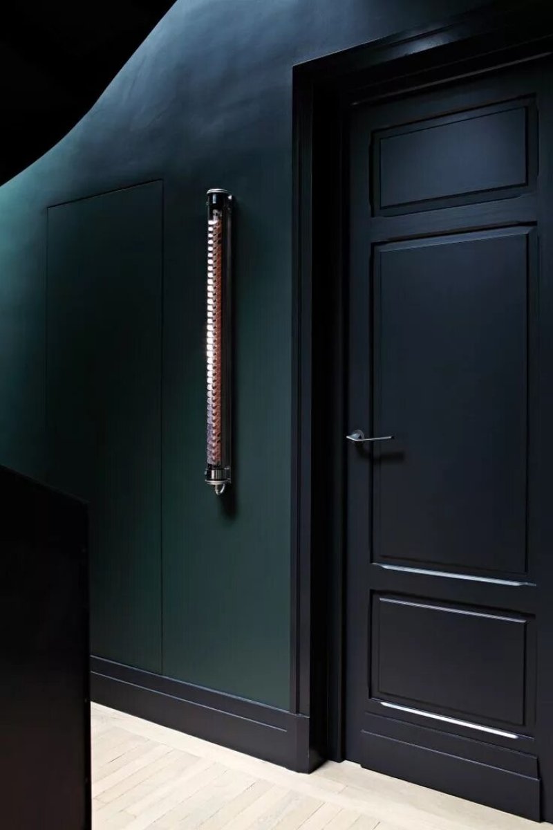 Black door in the interior