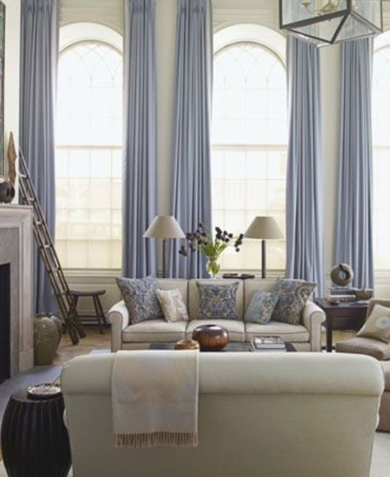 Interior in beige blue tones