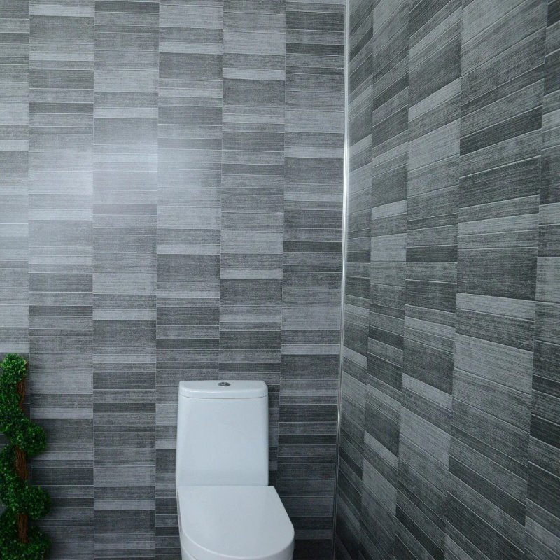 Gray panels in the bathroom