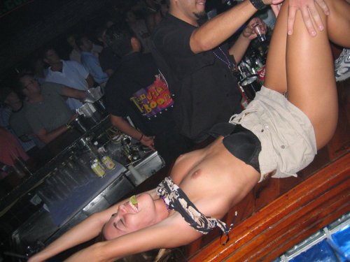 Naked drunken girls at a party