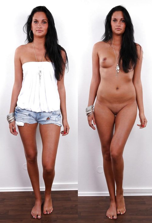 Dressed and stripped girl
