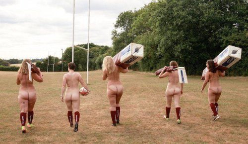 Women rugbites naked
