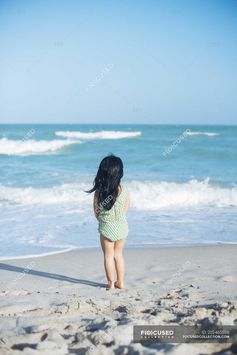 Five -year -old girl at sea