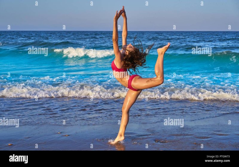Gymnastics on the beach girl