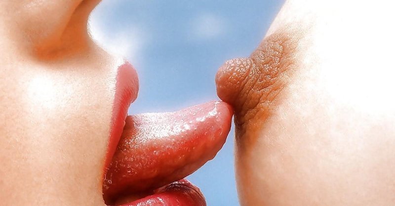 Beautiful nipples lick