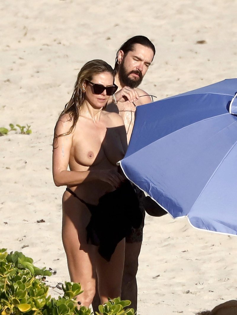 Heidi Klum naked on the beach