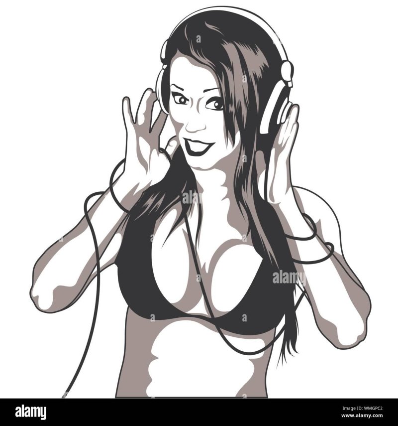 Girl with headphones
