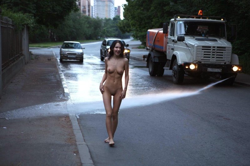 Naked on the road